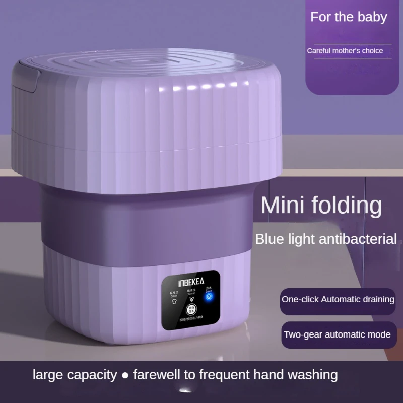 

New High Capacity Folding Washing Machine for Household Cleaning of Baby Underwear Mini Washing Machine