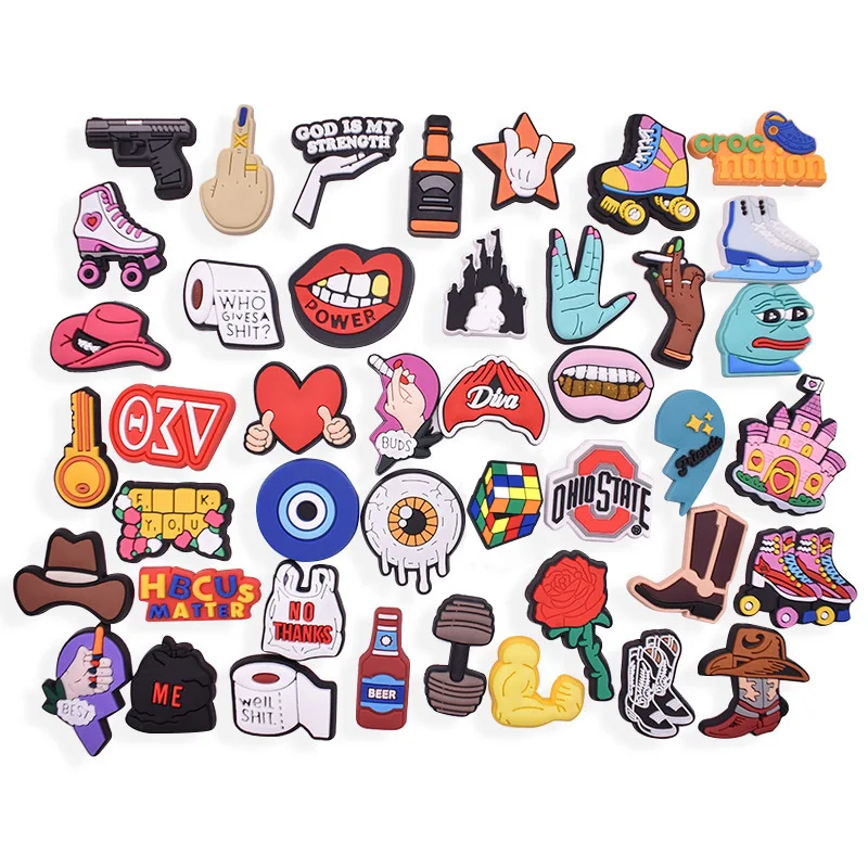 50 Pcs Creative Shoes Charm Stylistic Croc Sandals Accessories Shoe Accessories Croc Women's Men's Shoe Buckle Gifts