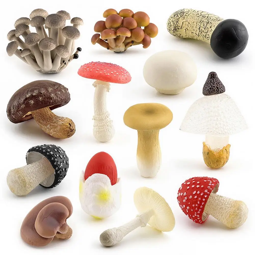 

Mini Simulation Fungus Figurines Vivid Fadeless Colorful Mushroom Matsutake Figurine DIY Landscape Miniature Garden Decor