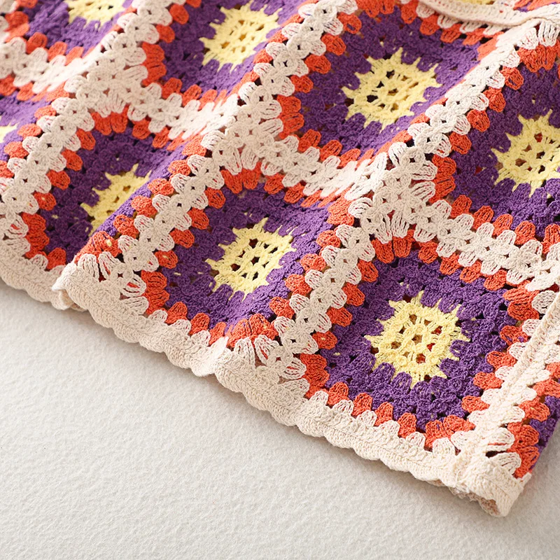 2022 Женский вязаный Топ на бретелях ручной работы в богемном стиле жилет с цветком