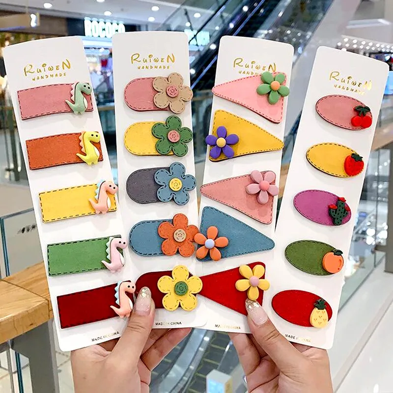 

1Set 5pcs Girls Cute Cartoon Animal Fruit Hairpins Children Sweet Hair Clip Barrettes Headband Kids Fashion Hair Accessories