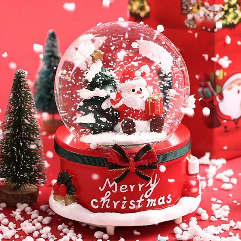 

Promotion! Music Box With The Words "Merry Christmas" A Crystal Ball Gift For Friends And Girlfriends