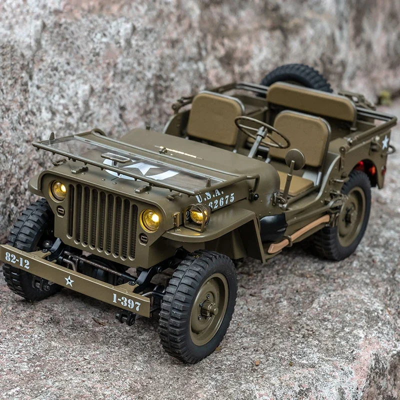  Радиоуправляемые автомобили Fms 1:12 1941 Willys Mb Jeep 2.4g 4wd Rtr Гусеничный скалолазание