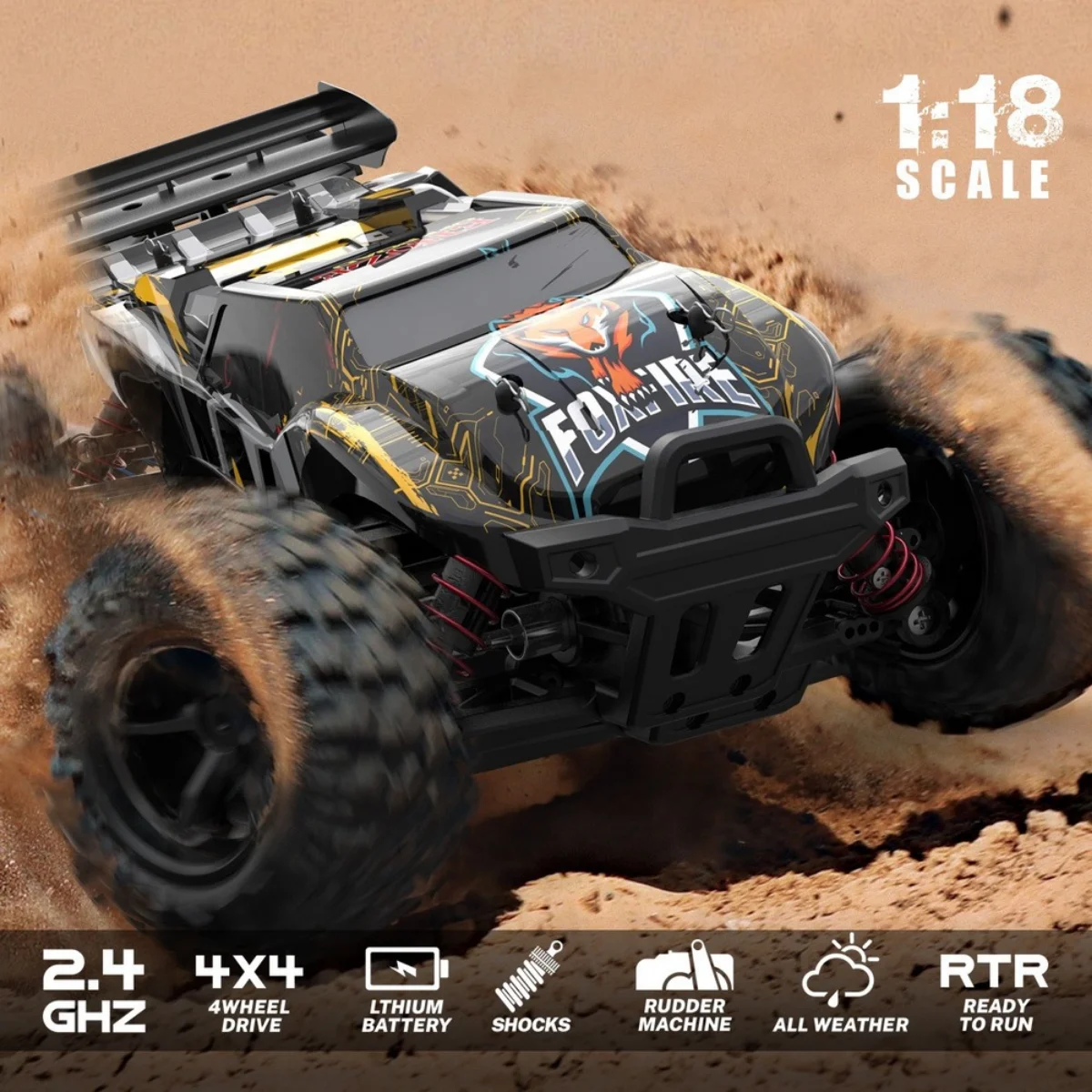

High-speed 40km/h 1:18 Professional 4x4 RC Car 4WD Rock Crawler Rc Off-road 4x4 Vehicle Racing Remote Control Toys Car