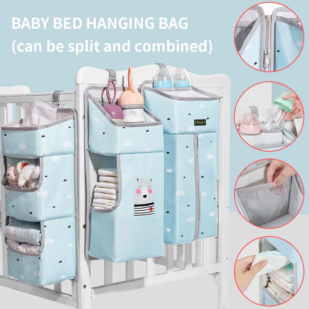 

Baby Bed Organizer Hanging Bags Newborn Crib Diaper Storage Bag For Babies Infant Diaper Clothing Caddy Bag Bedding Nursing Bag