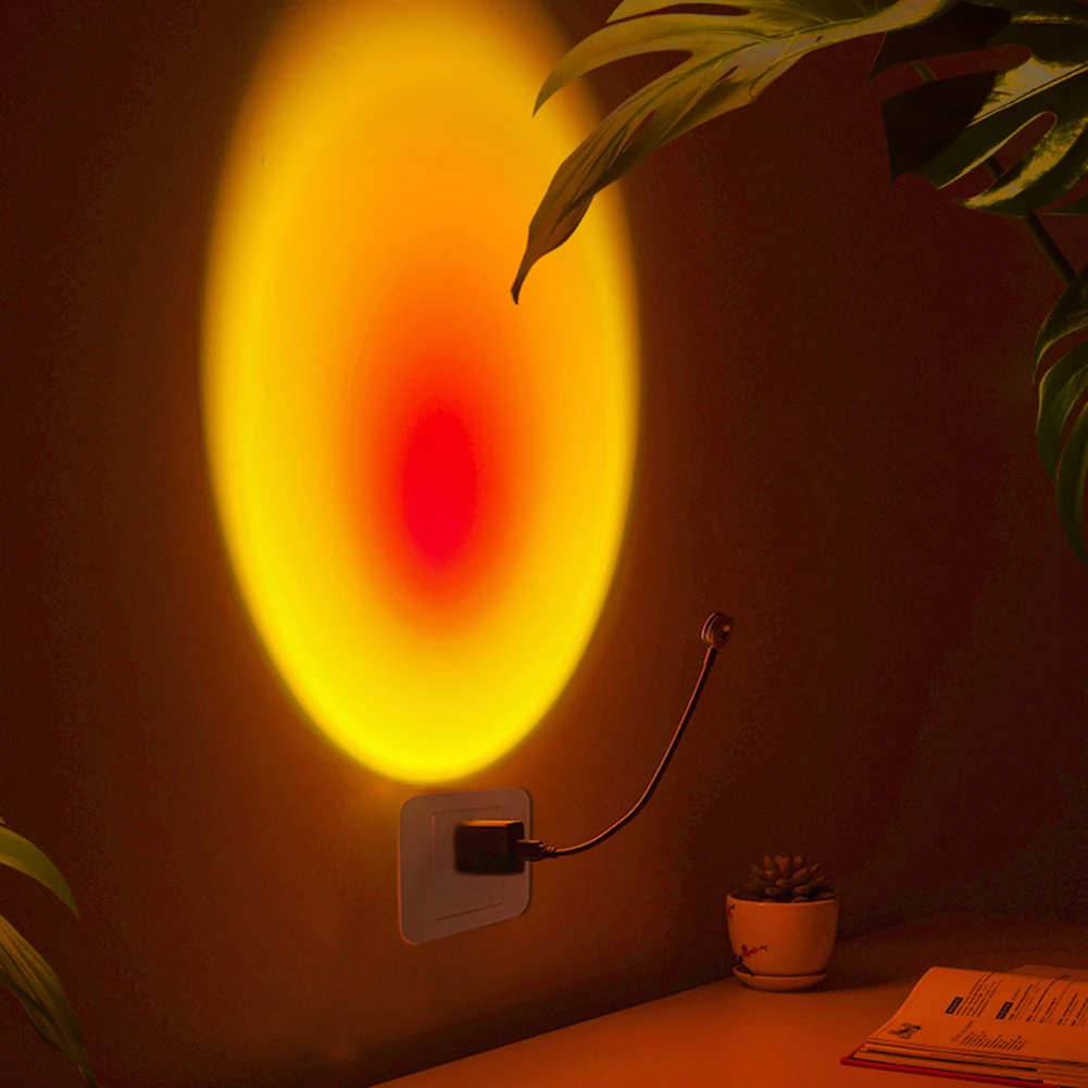 

USB Sunset Rainbow Lamp Atmosphere Night Light Photography Lighting Wall Decor Living Room Bedroom Lighting Fixture