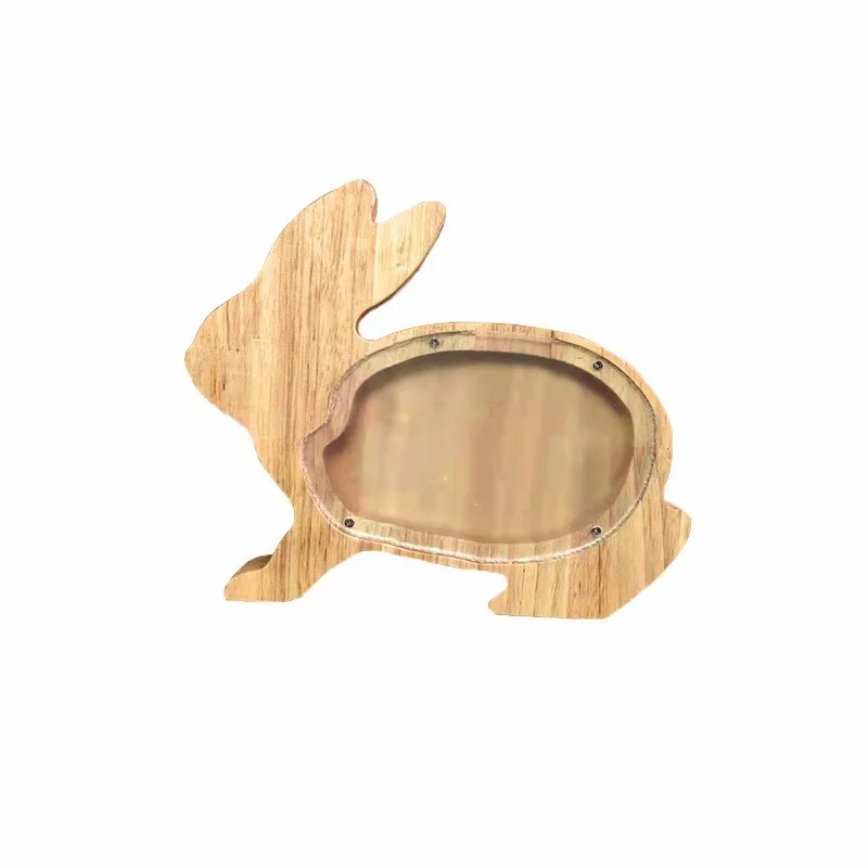 Копилка с изображением животных деревянная коробка для хранения монет банка