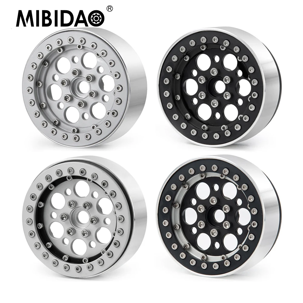 

MIBIDAO 4Pcs 1.9inch Metal Beadlock Wheel Rims Hubs 25mm for TRX-4 Axial SCX10 CC01 D90 1/10 RC Crawler Car Model Upgrade Parts