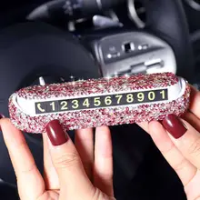 Exquisite diamond-encrusted temporary parking sign, emergency parking number sign, creative hidden mobile phone sign
