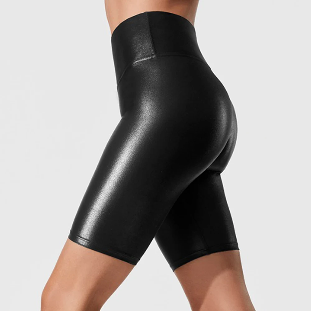 

Womens High Waist Stretch Shorts Leggings Sports Fitness Faux Leather Hot Pants Cycling Shorts Women's Cycling Shorts Bike Short