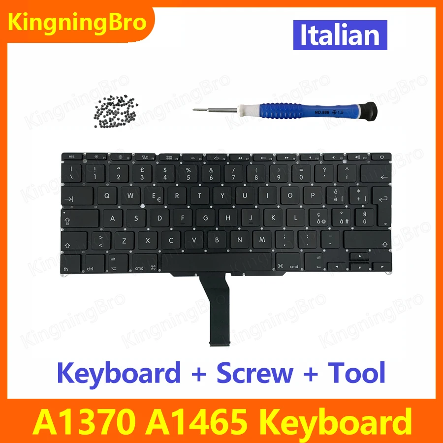 

Новая сменная клавиатура + набор винтов для Macbook Air 11 "A1370 A1465 итальянская Клавиатура 2011 2012 2013 2014 2015 года