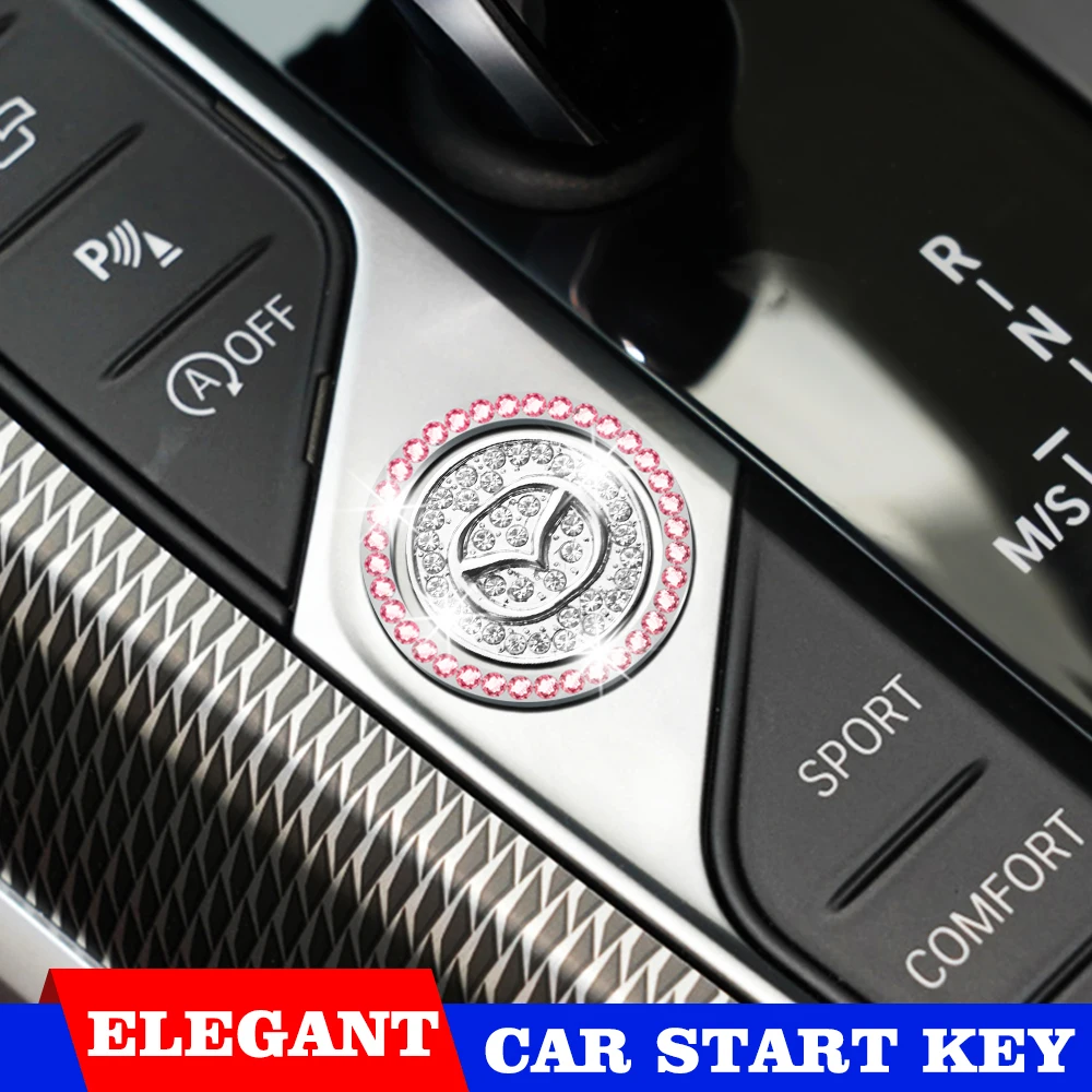 

Car Styling One-button Start Decorative Sticker Engine Button Crystal Ring Protective Cover For Mazda 2 3 MX5 6 CX5 CX-3 CX30