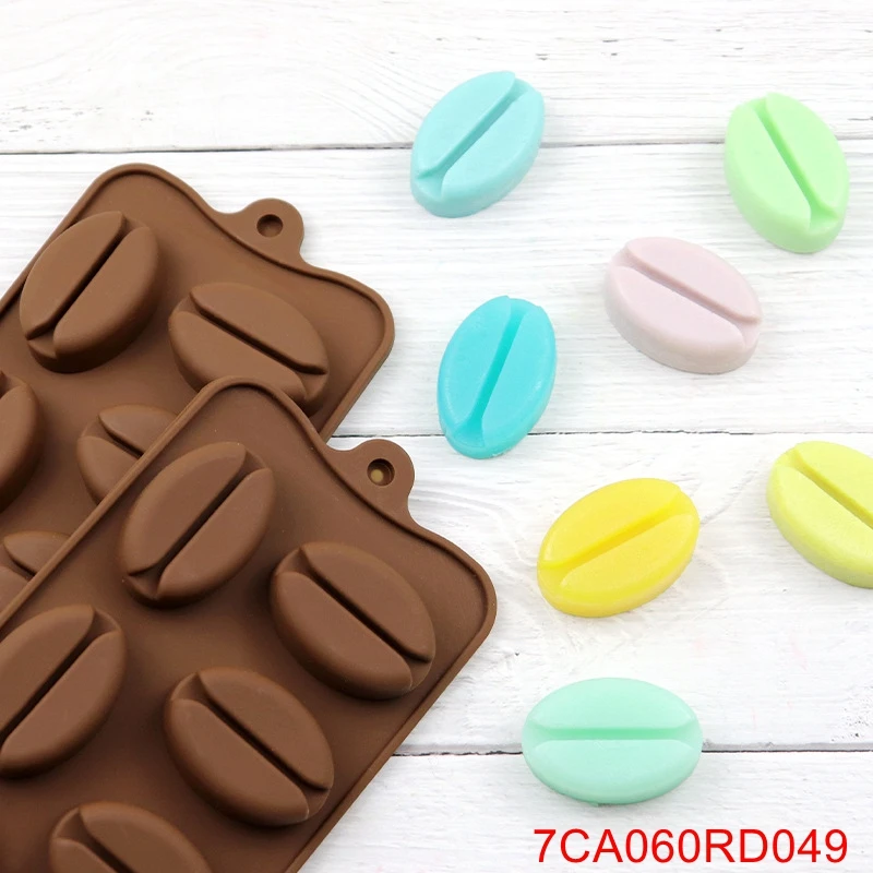 

1PCS ReadStar 7CA060RD049 7 Cavities Coffee Bean Cake Silicone Mold 4 Holes Baking Mould DIY Soap Mold