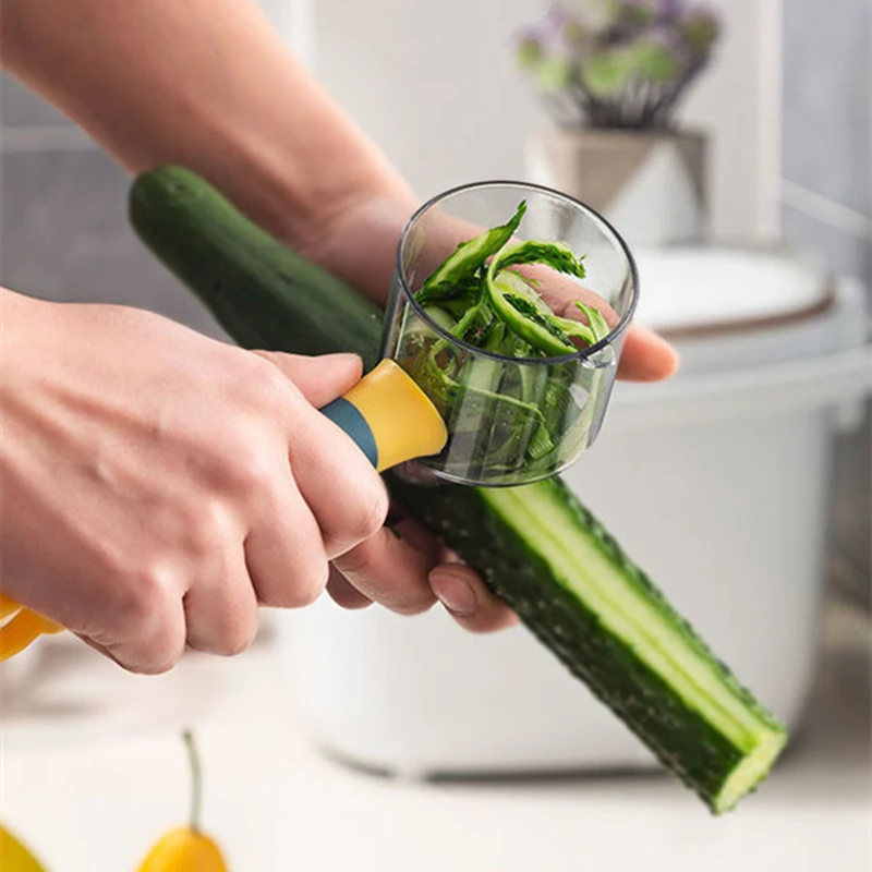 

Long Handle Fruit Vegetable Peeler Knife with Storage Box Stainless Steel Zesters Shredder Home Kitchen Cutter Slicer Tools