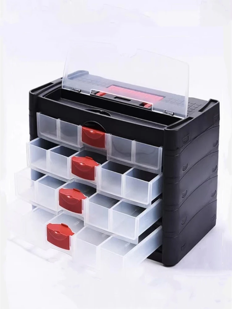 3/4 Layer Plastic Tool Box Hardware Tool Storage Wall Hanging Building Blocks Screw Parts Classification and Craft Cabinet Box