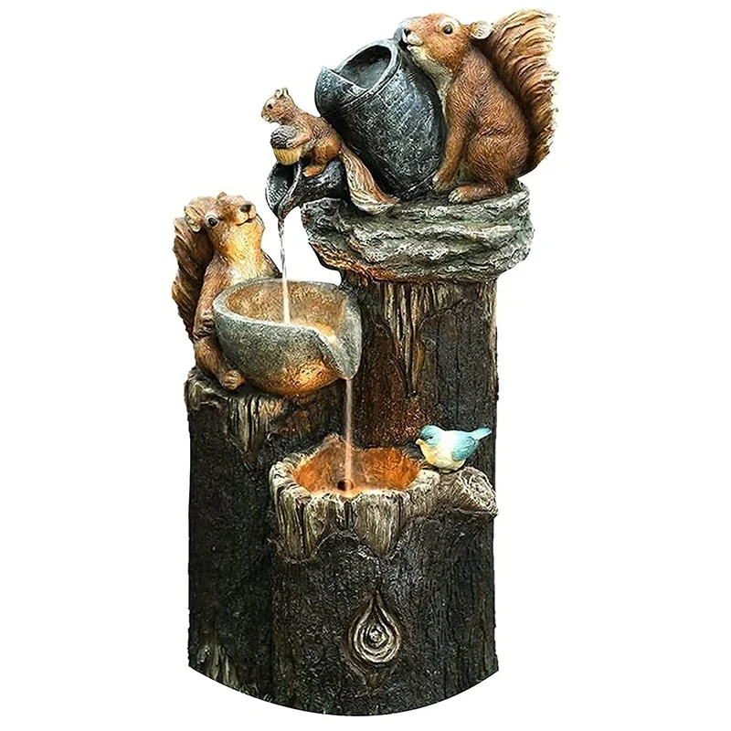 

Resin Duck Family Patio Fountain Garden Decoration Animal Garden Resin Statue for Outdoor Landscape Garden Design B