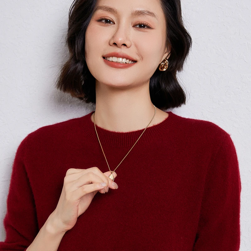 Осенне-зимний новый свитер с круглым вырезом Женский пуловер длинным рукавом