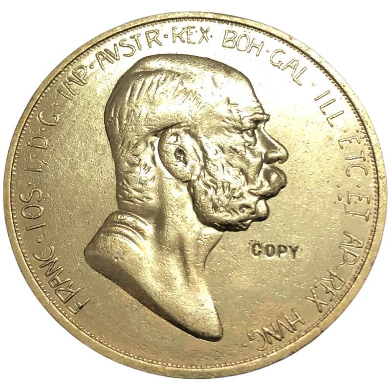 

Копия золотой монеты Corona - Франц Иосиф I, 1908 года