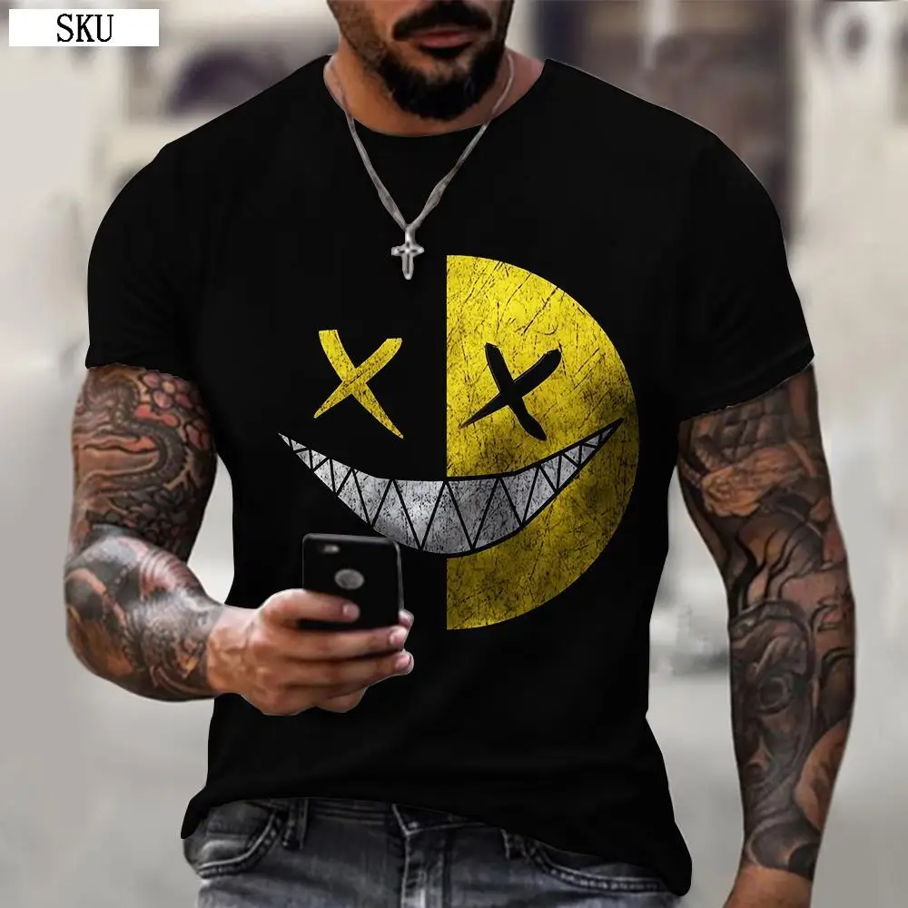 

XOXO pattern 3d printed t-shirt fashion men's street casual sports shirt male O-neck oversized t-shirt fishing