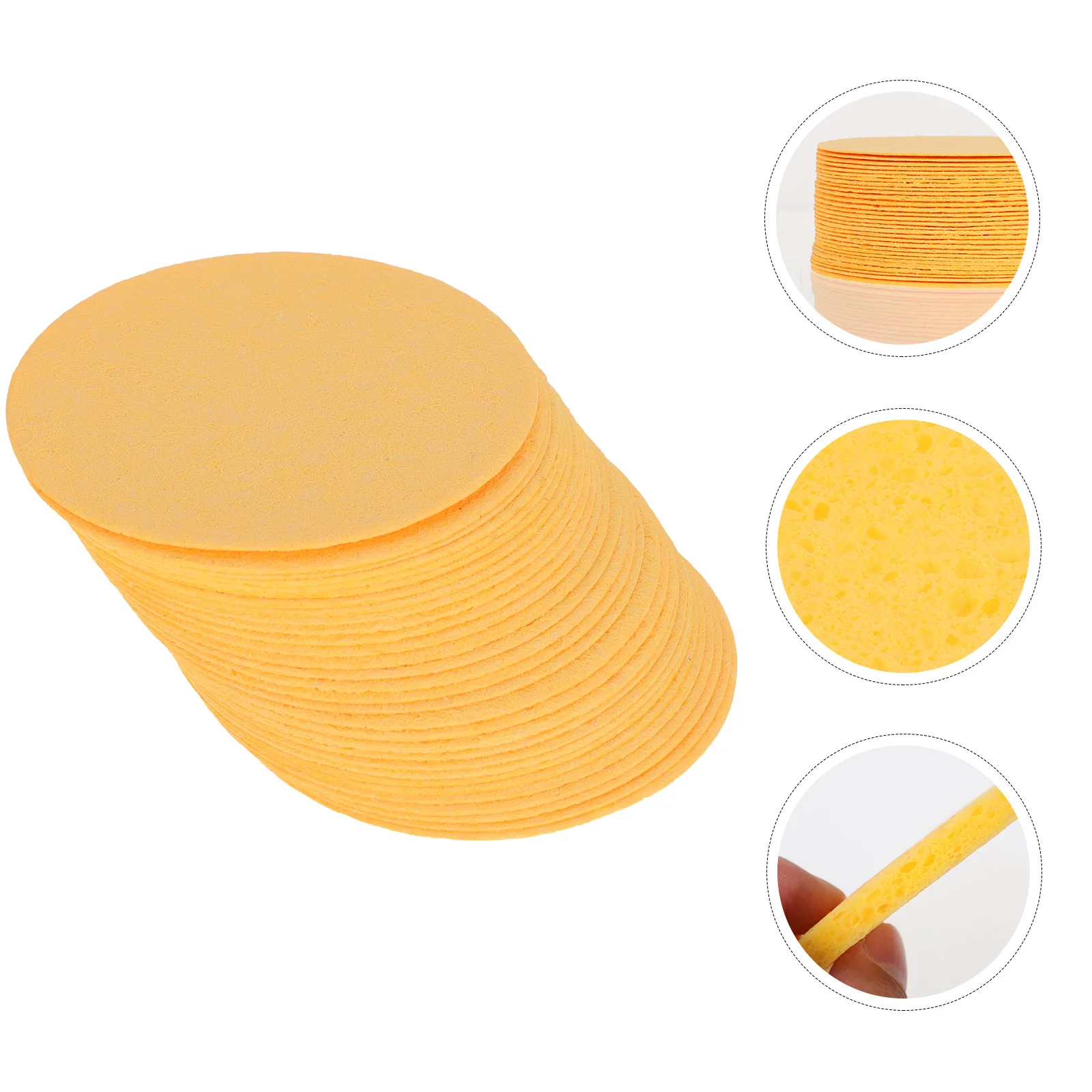

Sponge Face Facial Makeup Cleansing Puff Compressed Removal Round Cleaning Sponges Pad Pulp Pads Deep Wood Washing Exfoliating