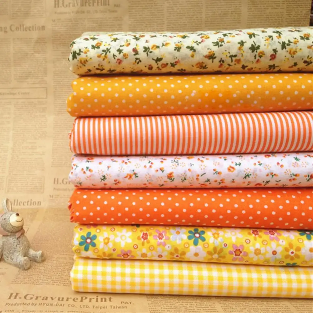 

7Pcs/Set Quilting Fabric Floral Cotton Cloth DIY Craft Sewing Handmade Accessory