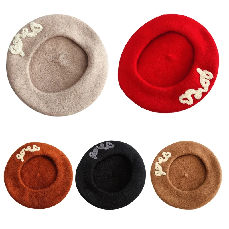 

Retro Letters Embroidered Painter Hat All-match Gift for Valentine's Day