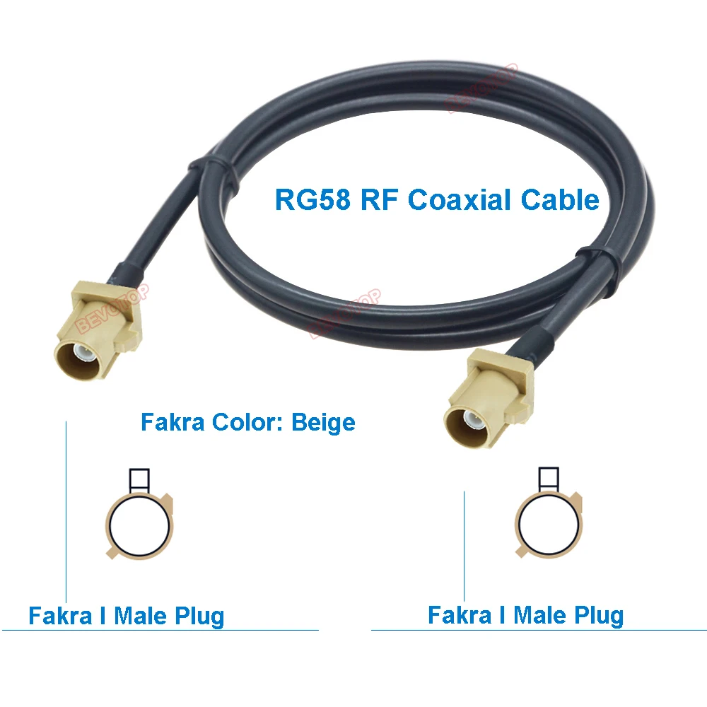 1 шт. RG58 кабель Fakra A/B/C/D/F/G/H/I/K/Z штекер папа-папа автомобильный жгут проводов