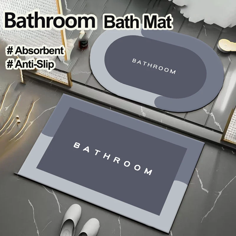 

Bathroom Carpet Anti Slip Bath Mats Rug for Shower Water Absorbent Mat Home Entrance Doormat Floormats Washroom Toilet Bath Mat