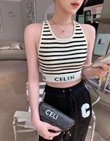Woman Clothing Women Luxury Brand Tank Top Embroidery High Quality Knitted Letter Tank Tops High Street Sweat Absorption 5