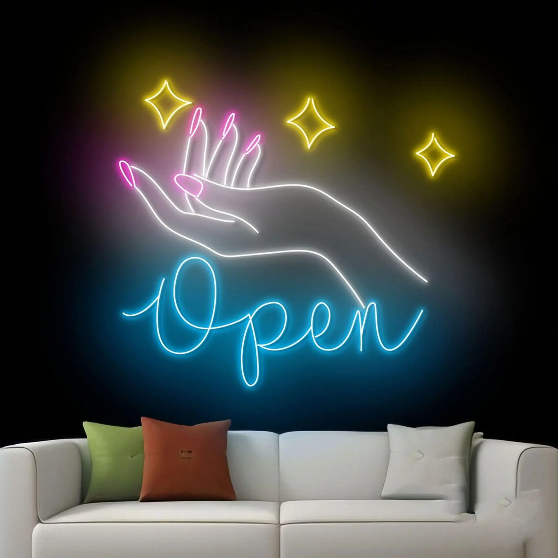 Nails Spa Открытая неоновая вывеска Маникюрный салон Красота Студия Настенный художественный декор Вывеска с регулируемой яркостью Деловой магазин Домашний декор (art.: 3920d0c4495b5) - 3920d0c4495b5