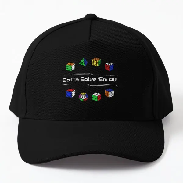 

Gotta Solve Em All Puzzles Baseball Cap Hat Printed Women Spring Czapka Solid Color Bonnet Snapback Outdoor Sun Mens Black