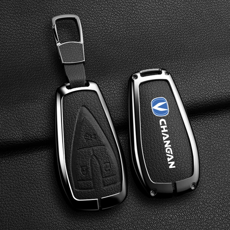 Фото Новый кожаный чехол для ключей из цинкового сплава для Changan UNIT UNIK CS35PLUS CS55 PLUS CS75 PLUS Oshan X7 X5, автомобильные аксессуары №1