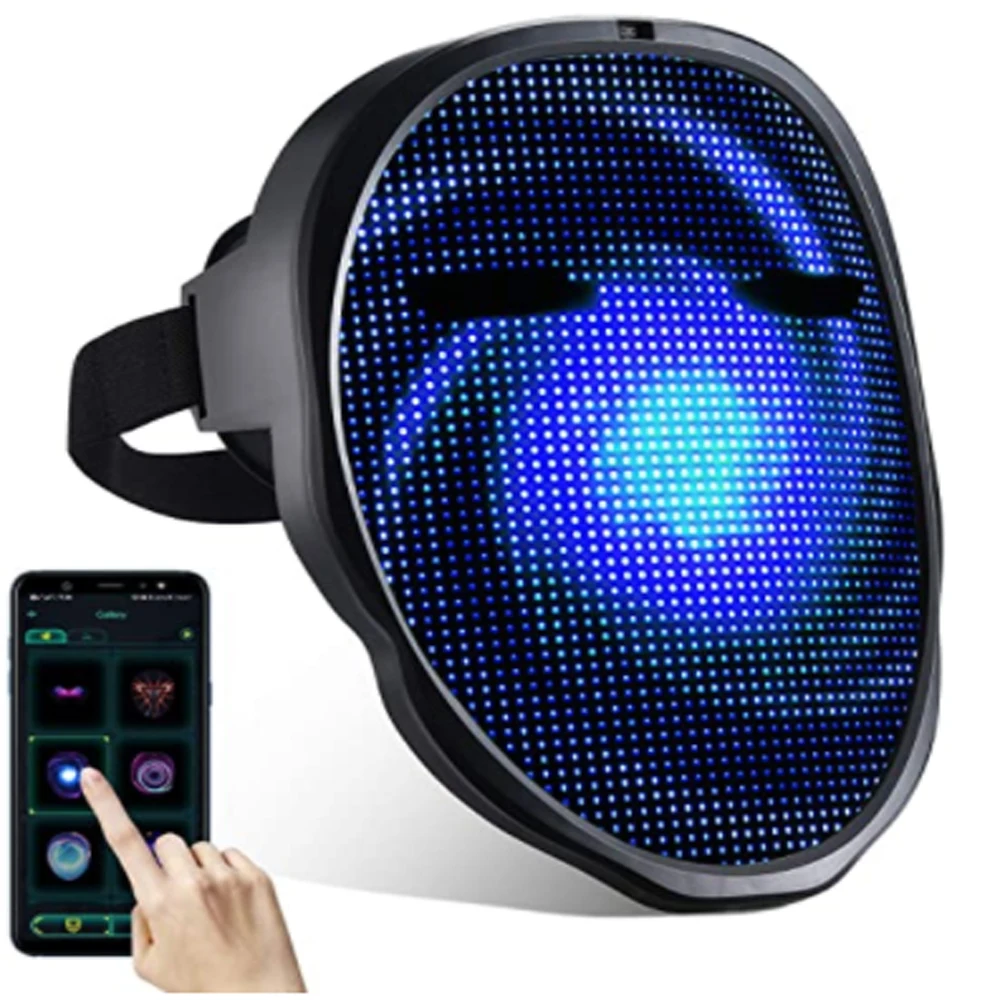 DIY LED Mask Mobile Phone APP Control Bluetooth Connection Text Animation RGB Programmable LED Mask Gesture Picture Dropshipping