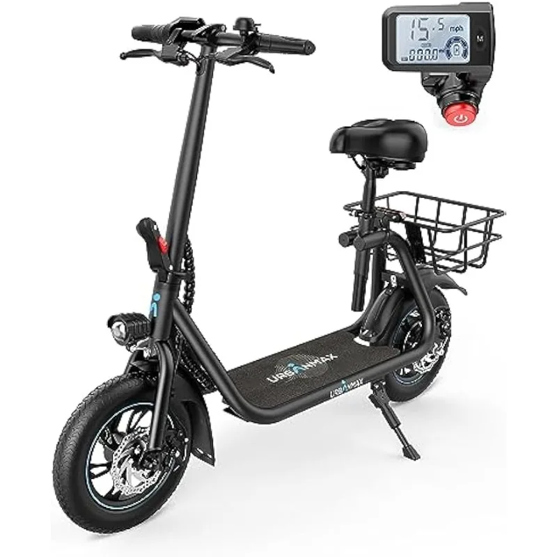 

Электрический скутер C1 с сиденьем, 450 Вт, максимальная скорость 15,5 миль/ч, радиус действия до 22 миль, складной электрический скутер для взрослых