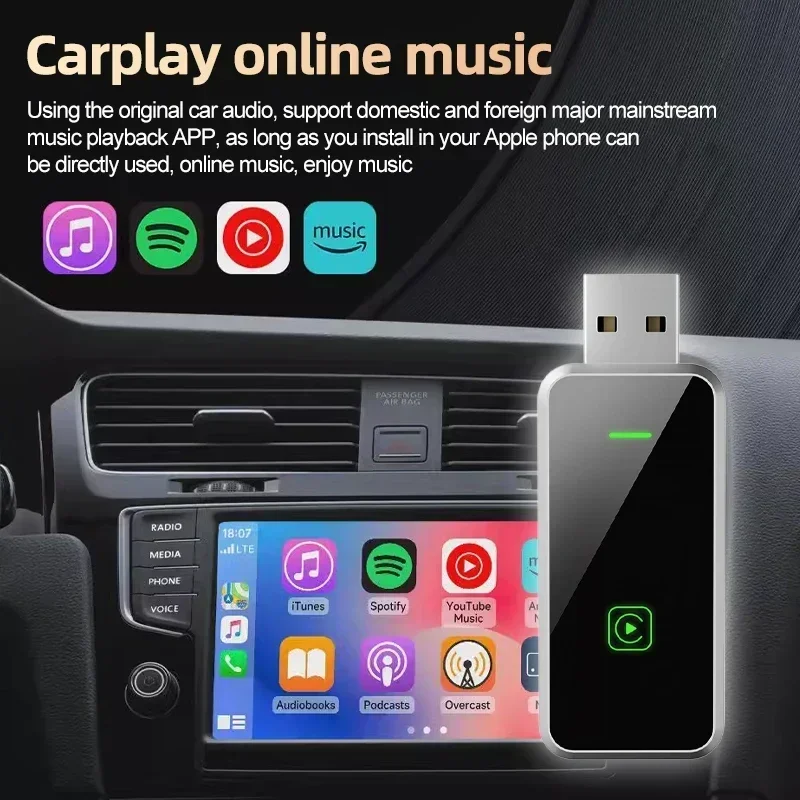 Беспроводной CarPlay Android Auto адаптер Smart Mini Box Plug and Play Wi-Fi Быстрое подключение
