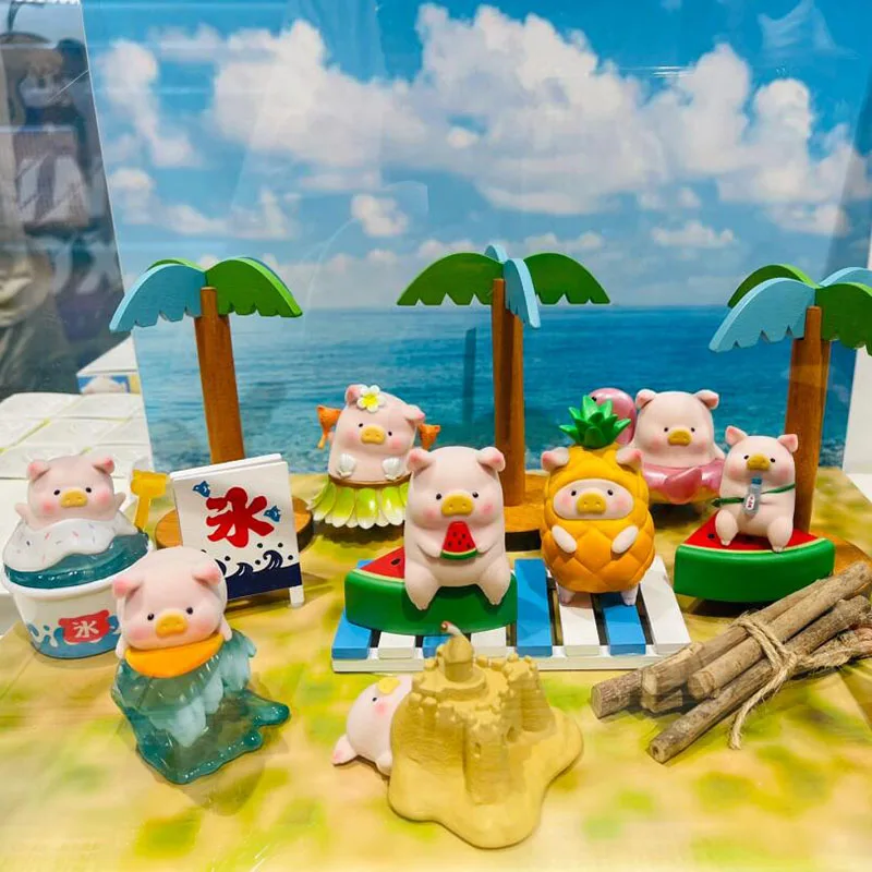 LuLu Pig Beach Party Blind Random Box Toys Guess Bag Mystery Mistery Caixa Фигурка Surpresa Cute Model Surprised Gift