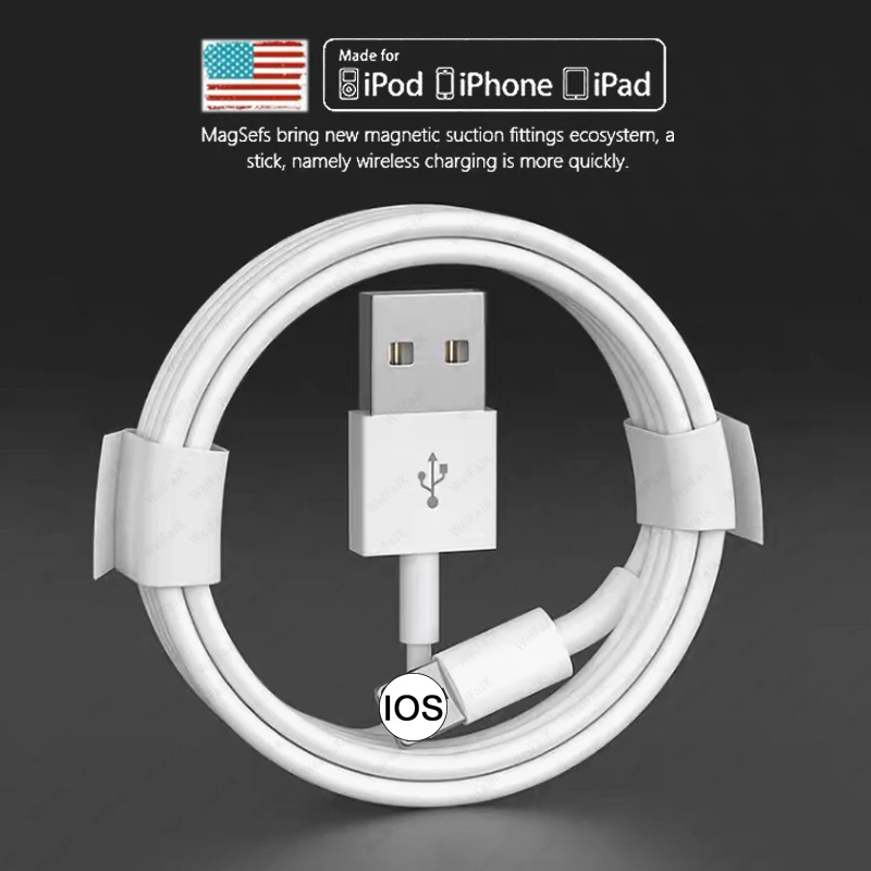 Apple 1 м 2 оригинал Lightning USB кабель для зарядного устройства iPhone 6 6s 7 8 Plus 11 12 Pro XS Max Mini X