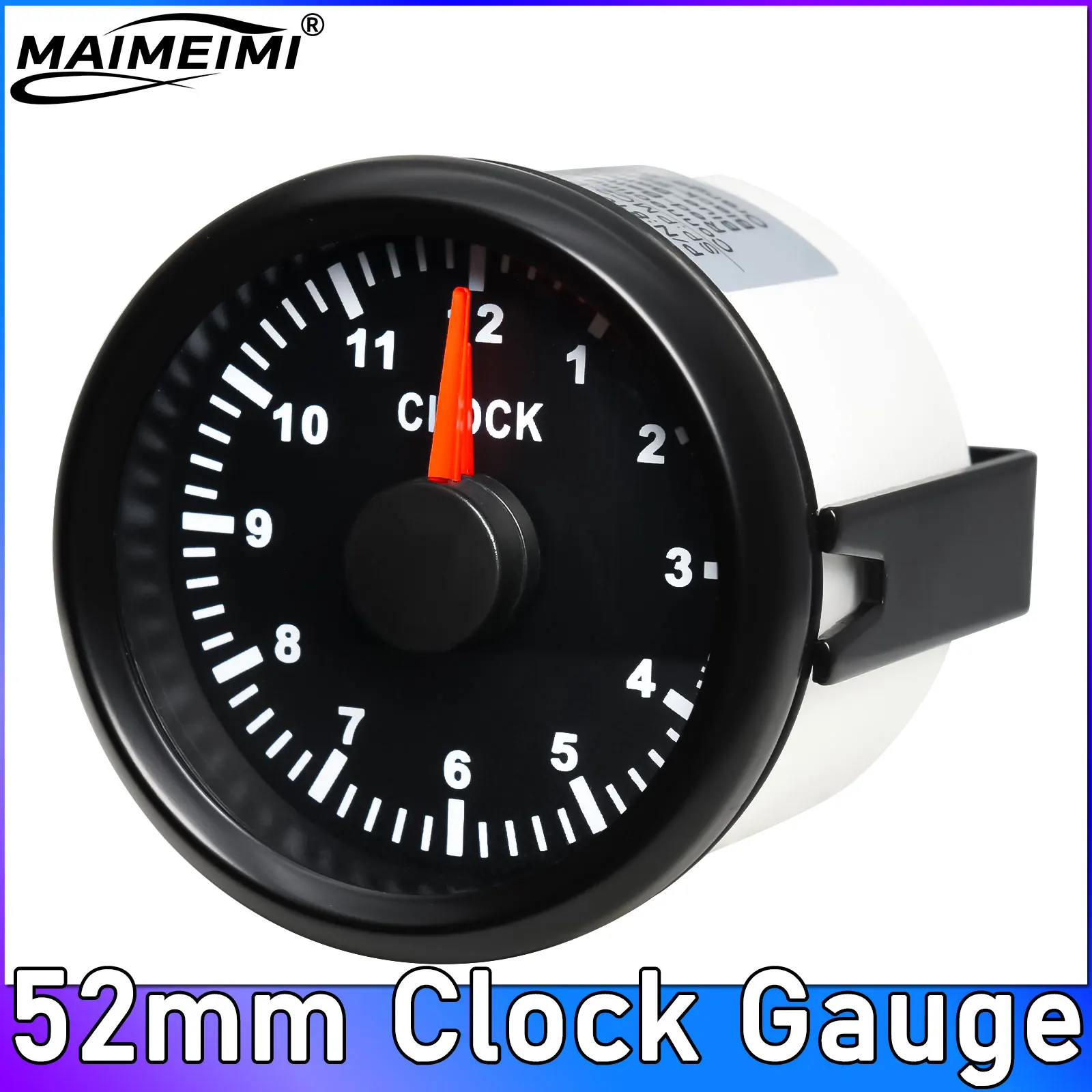 

52 мм часы с красной подсветкой, 0-12 часов, измеритель часов, измерители часов для автомобиля, лодки, яхты, шоу, часы, счетчики 9-32 В