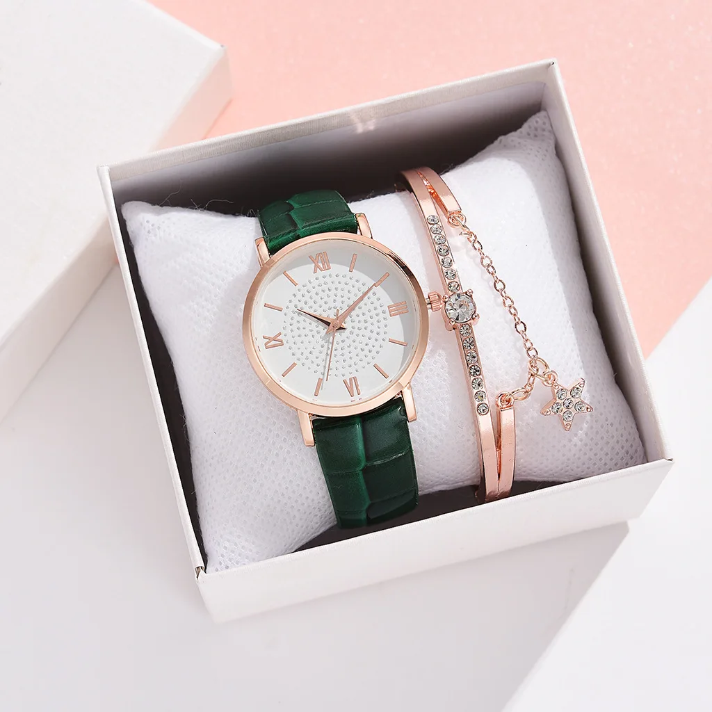 

Новые Модные Простые универсальные кварцевые часы с диском для женщин, набор модных женских часов