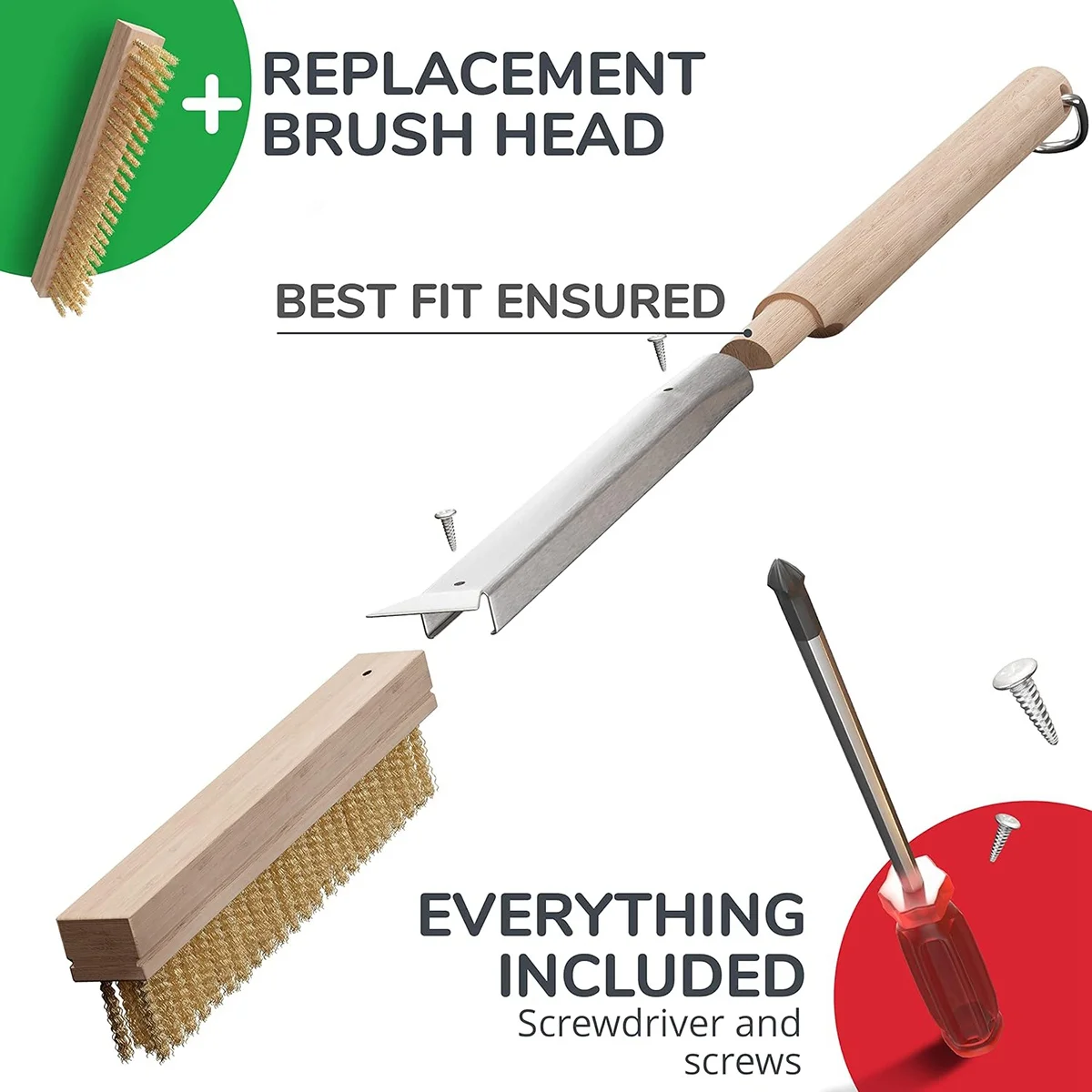 Щетка для духовки и камня пиццы со скребком 21 дюйм — чистый камень между каждыми