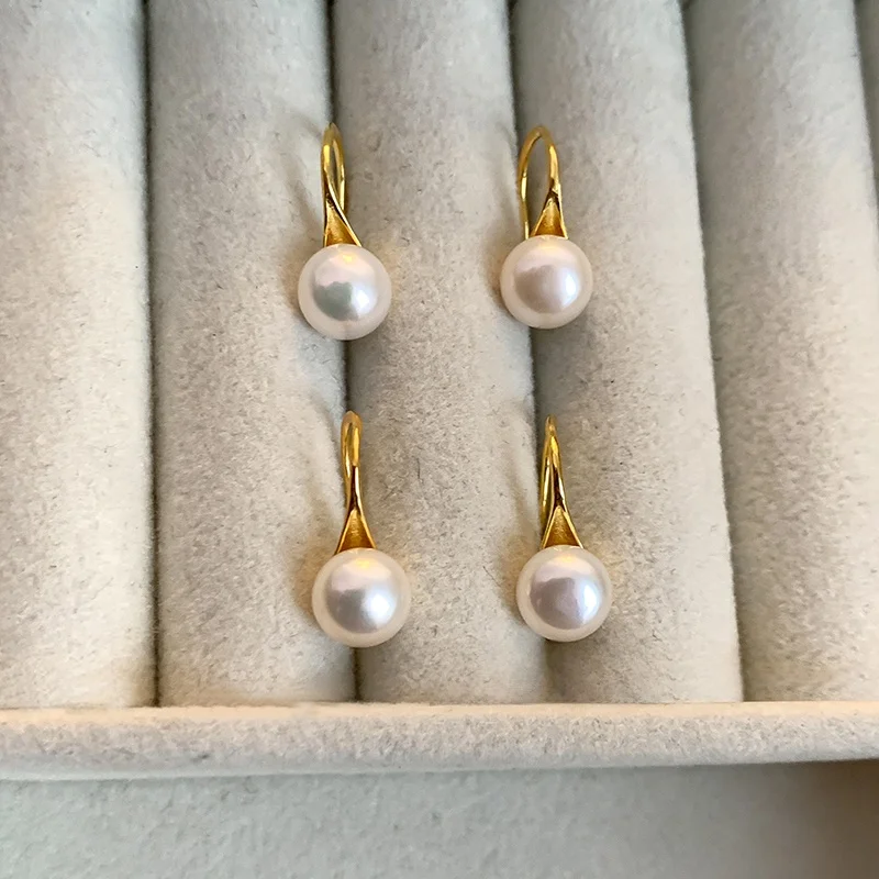 Серьги из стерлингового серебра 925 пробы с натуральным водным жемчугом женские