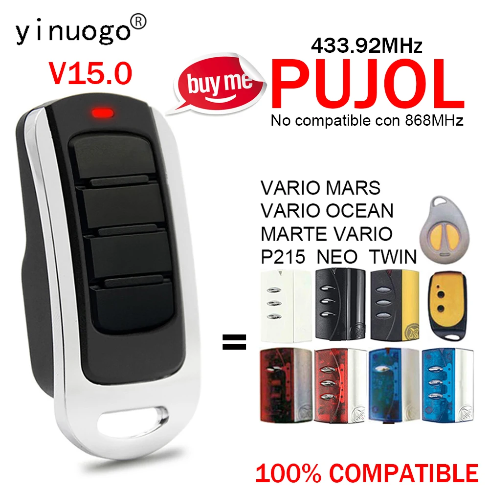 

For PUJOL VARIO / VARIO MARS / VARIO OCEAN NEO P215 MARTE Garage Remote Control 433.92MHz 4 in 1 PUJOL Remote Control Garage