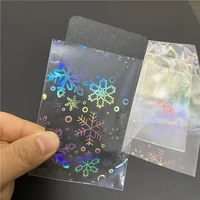 50pcslot snowflake shaped foil laser top loading card sleeves for ygo photo protector trading cards shield cover