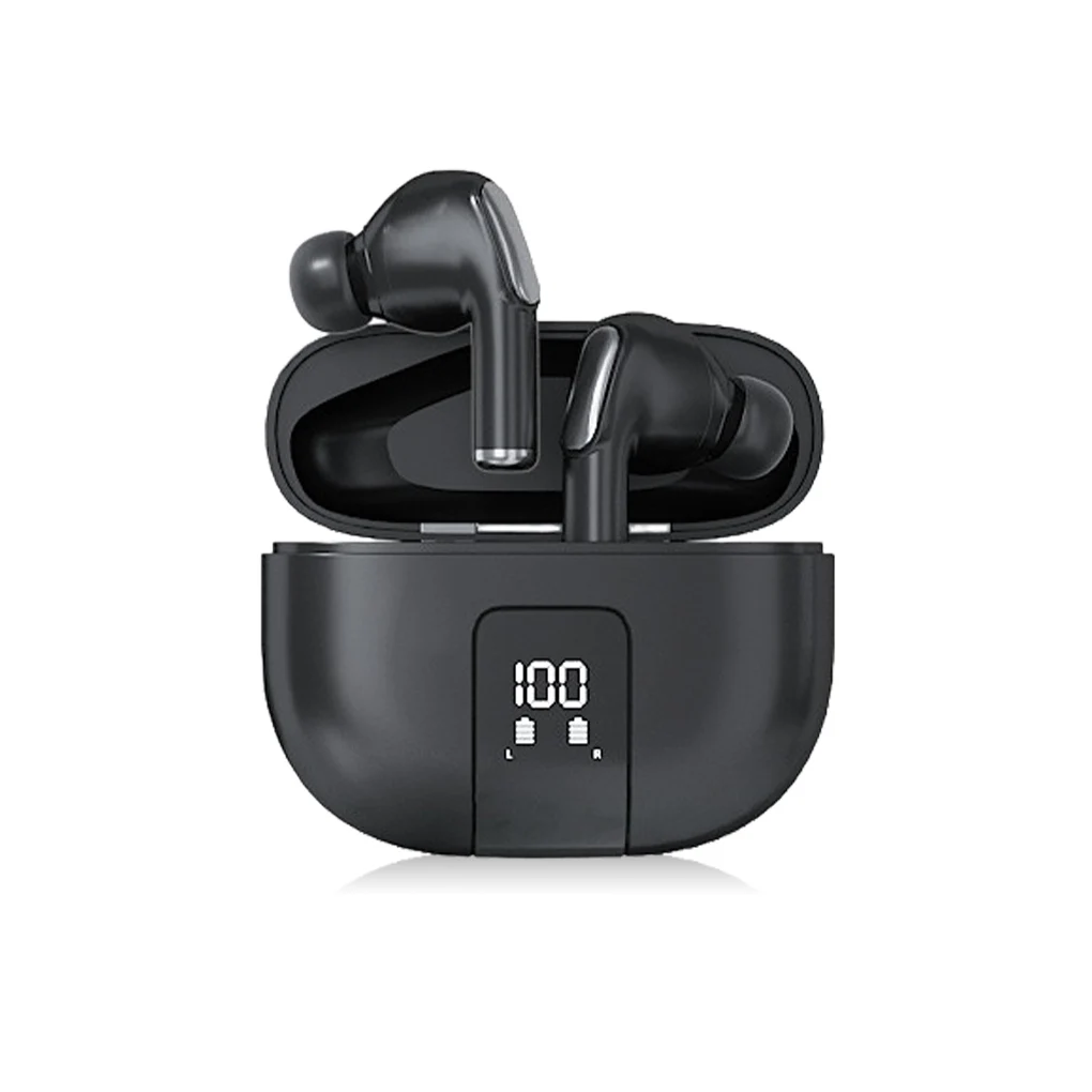 

Bluetooth-Compatible Earbuds Wireless In-Ear Earphones with Microphone Sports Driving Supplies Gamers Gift Black