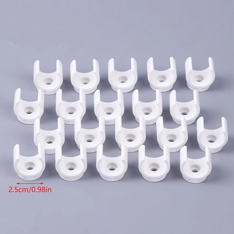 

20 шт. 20/25 мм зажимы для водопроводных труб из ПВХ, зажимы, разъем, подходит для лотков для телевизоров с наружным диаметром 0,5/0,79 дюйма, вешалка для шланга, поддержка трубок Pex