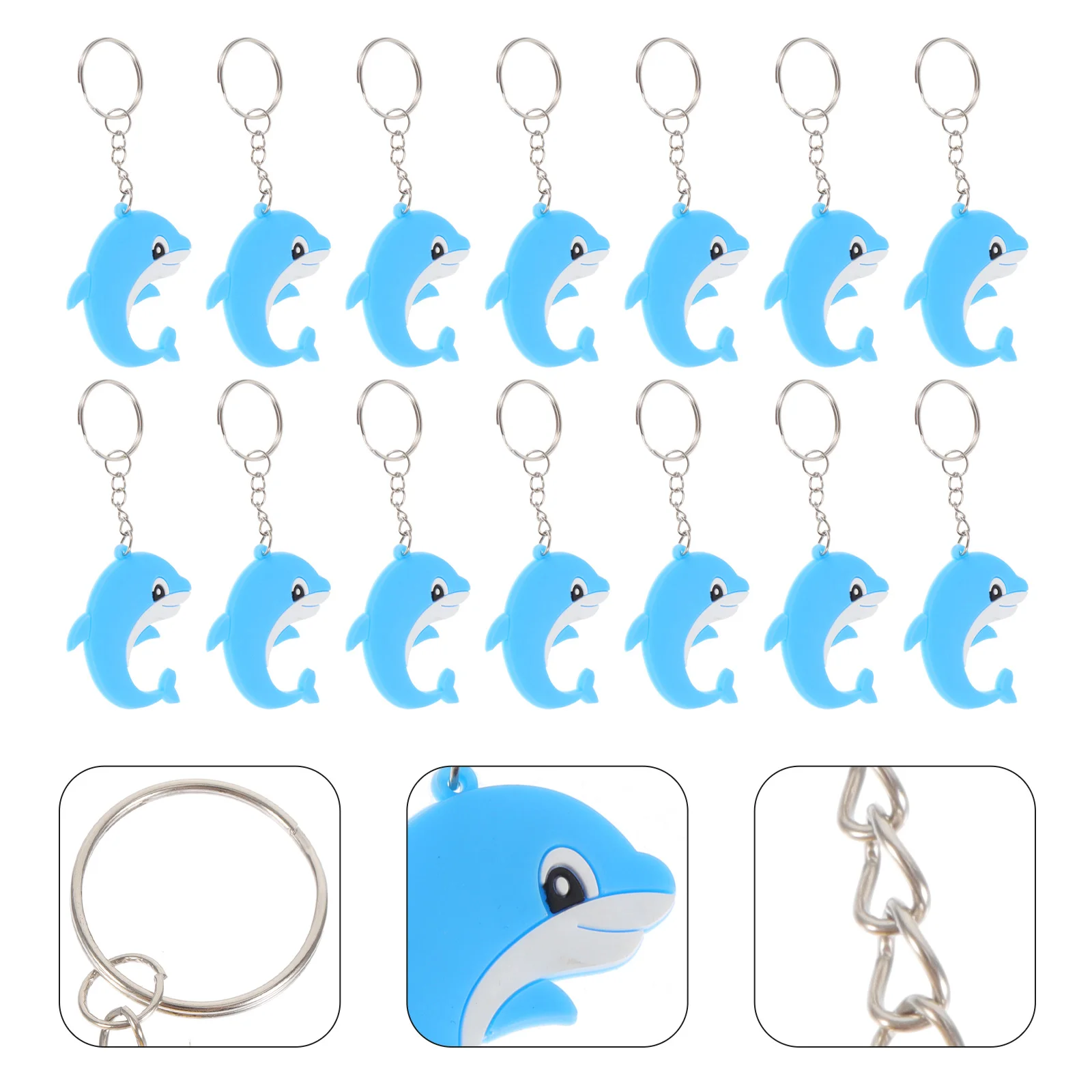 

21 Pcs Wallet Key Chain Dolphin Pendant PVC Bag Cartoon 5X4.5X0.3CM Decorative Keychain