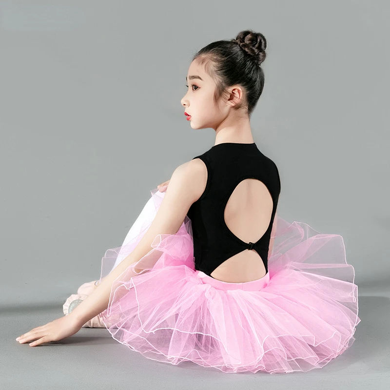 

Girls Ballet Tutu Dress Kids Gymnastics Tulle Skirted Leotards Children Swan Lake Ballet Costumes Dancewear Training Dress