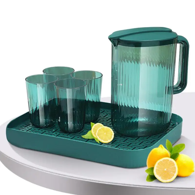

Ice Tea Pitcher Portable Airtight Cold Water Jugs Juice Container Beverage Bottle Large Capacity Water Cup Set Jug Tea Pot