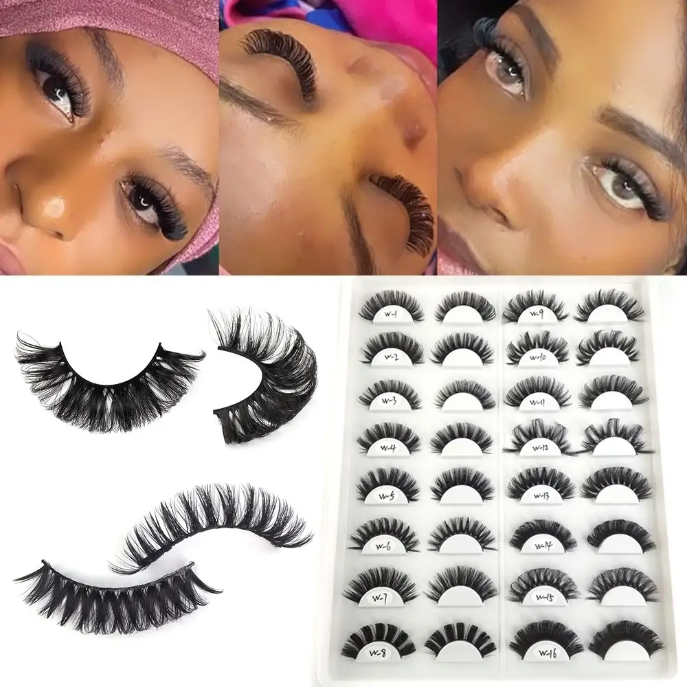 

2022 NEW Long Curled Full D Curl Natural Russian Strip Lashes Eyelashes False Eyelashes Faux Mink Lashes