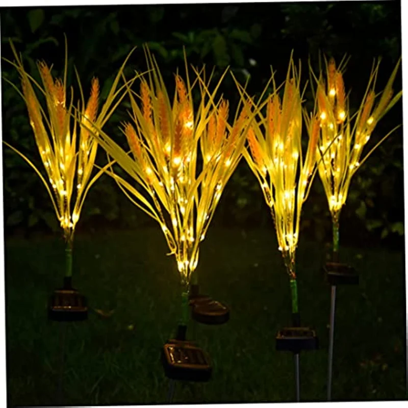 

Solar Garden Lights 2Pcs Wheat Shaped Stake Garden Landscape Pathway Ground Stake Lamp Garden Patio Yard Lawn Pathway Decoration